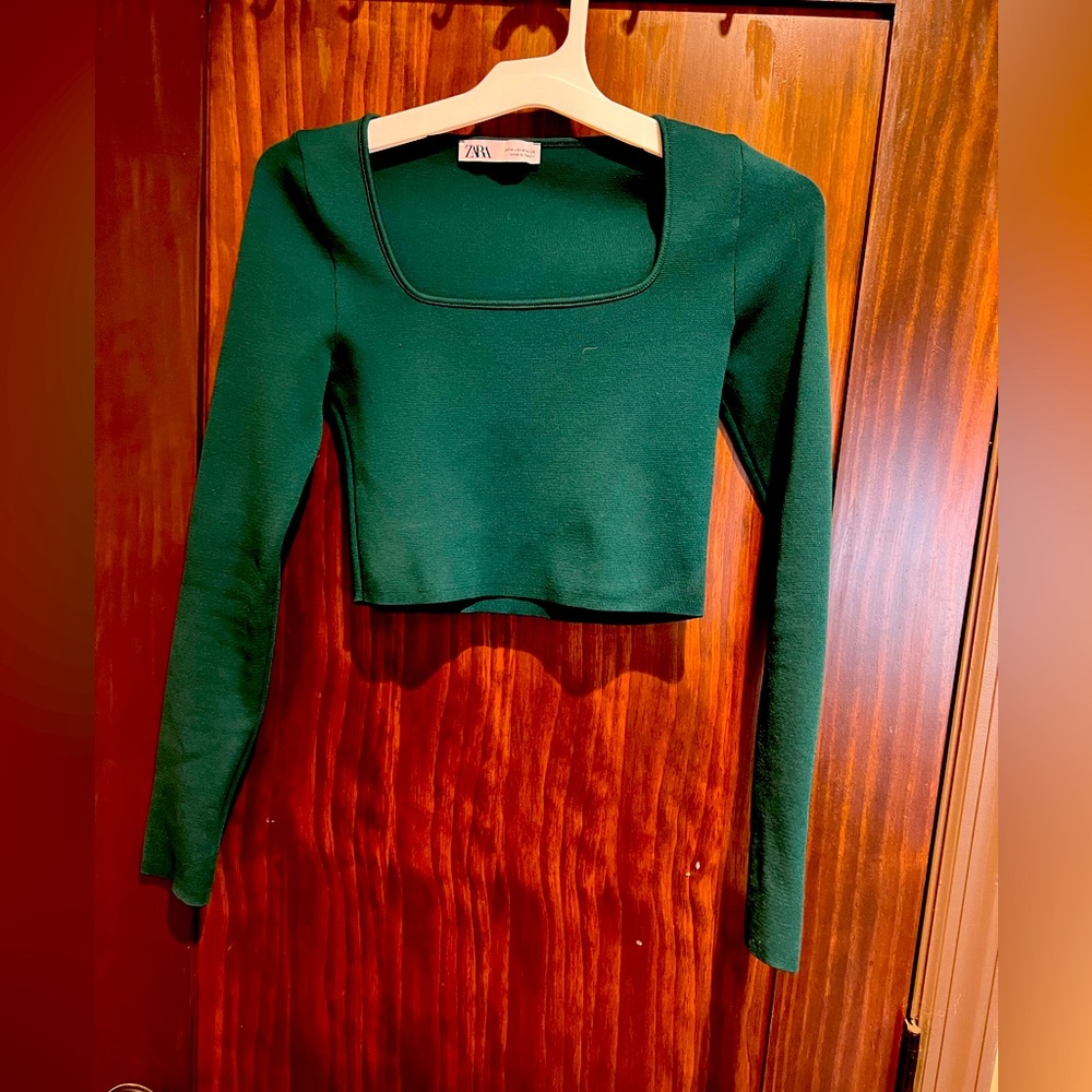 Zara long sleeve crop top